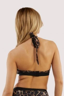 Bettie Page Lingerie Eco Jayne Leopard Bikini Top Swimwear