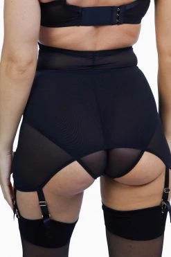 Bettie Page Lingerie Suspenders Elsie Emerald Green Lace Girdle