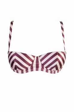 Playful Promises Beatrix Red Placement Stripe Demi Bra Curve