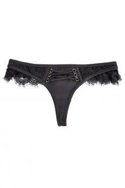 Playful Promises Bernadette Black Corset Front Thong