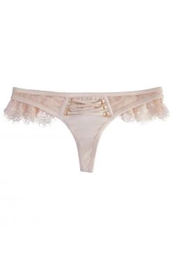 Playful Promises Outlet Bernadette Peach Corset Front Thong