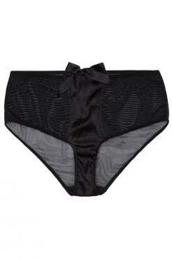 Bettie Page Lingerie Black Z Stitch Highwaist Brief Knickers