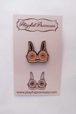 Playful Promises Bullet Bra Enamel Pin