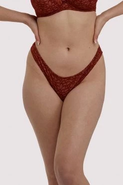 Scantilly By Curvy Kate Knickers Love Me Lace Claret Brazillian