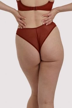 Scantilly By Curvy Kate Knickers Love Me Lace Claret Brazillian