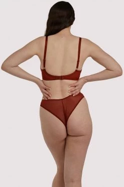 Scantilly By Curvy Kate Knickers Love Me Lace Claret Brazillian