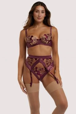 Dita Von Teese Lingerie Suspenders Rosabelle Dark Cherry Suspender