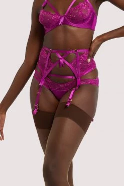 Dita Von Teese Lingerie Suspenders Magenta Madame X Suspender