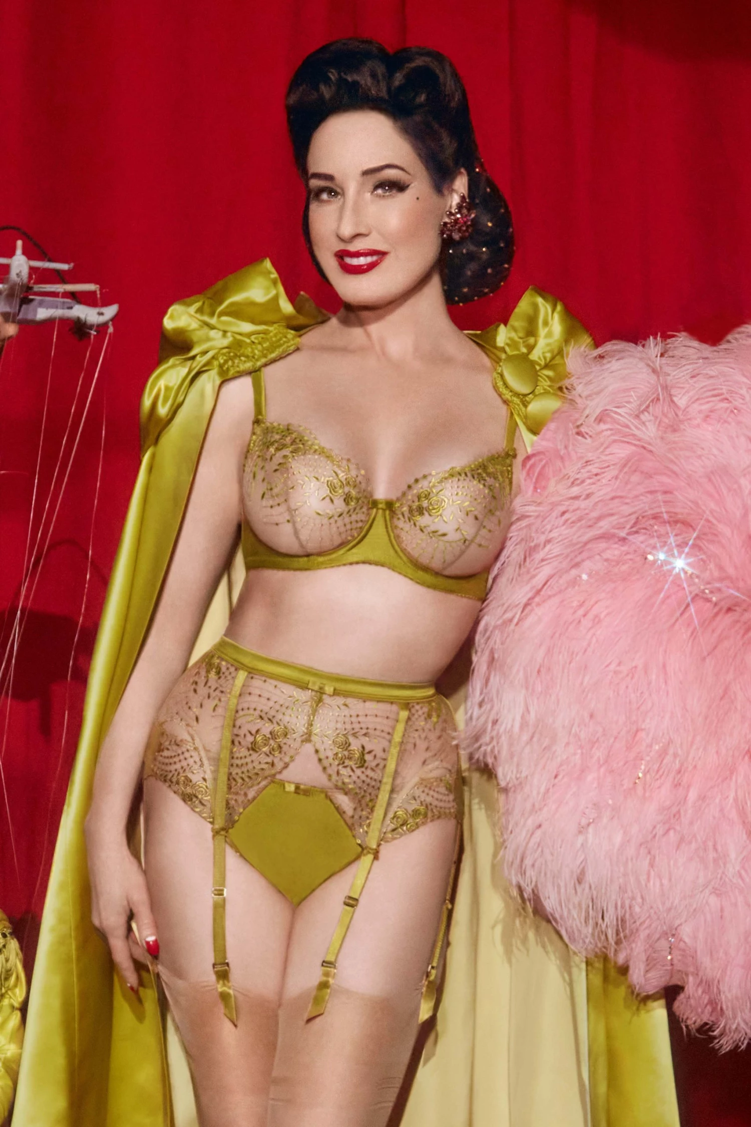 Dita Von Teese Lingerie New In Julies' Roses Chartreuse Underwire Bra 1 Dita Von Teese Lingerie New In Julies' Roses Chartreuse Underwire Bra