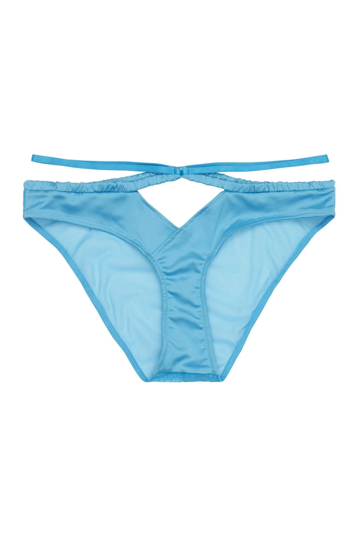 Peek & Beau Knickers Dani Blue Strappy Satin Brief 1 Peek & Beau Knickers Dani Blue Strappy Satin Brief