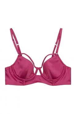 Peek & Beau Dani Magenta Strappy Satin Bra A - DDD/F Bras