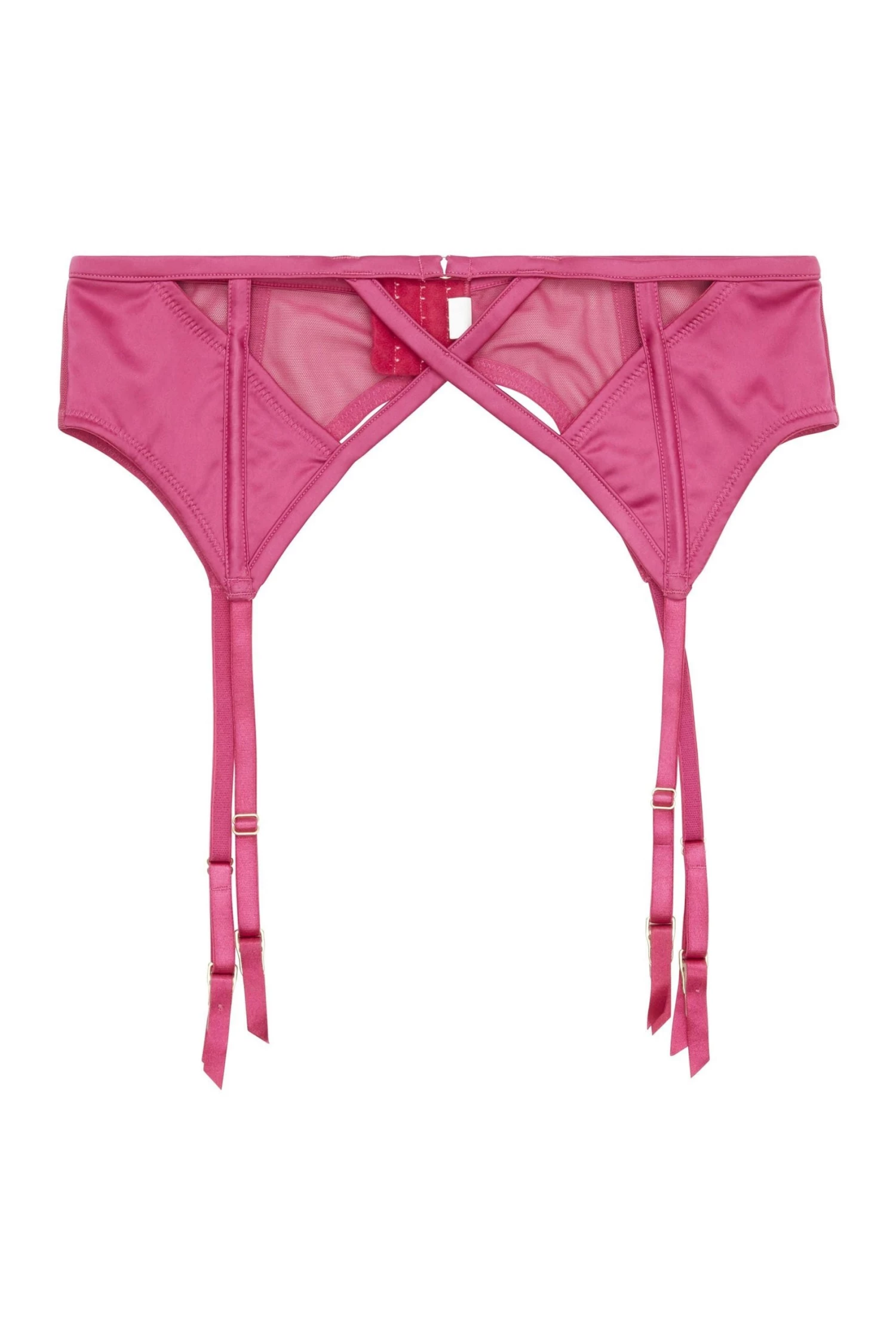 Peek & Beau Dani Magenta Strappy Satin Suspender 2 Peek & Beau Dani Magenta Strappy Satin Suspender