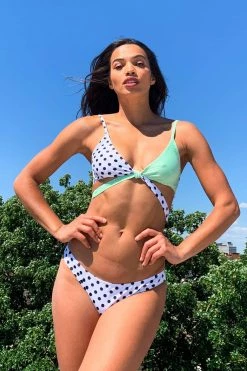 Luxe Palm Swimwear Contrast Green Hipster Briefs