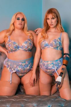 Felicity Hayward X PP New In Luna Pastel Embroidered Picot Elastic Suspender