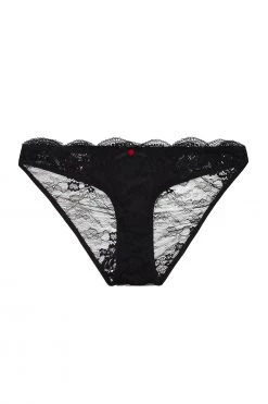 Playful Promises Playful Promises Fion Black Satin And Lace Brief