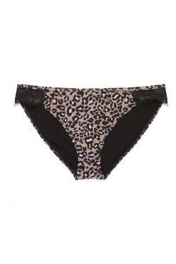 Wolf & Whistle Leopard Eco Lace Trim Bikini Brief Swimwear