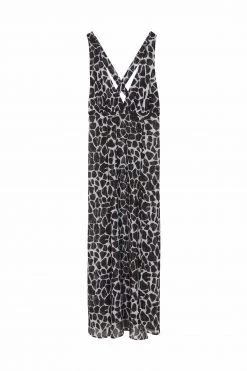 Wolf & Whistle Swimwear Cross Back Maxi Beach Dress White Giraffe
