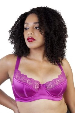 Playful Promises Curve Exclusive Bras Carmen Pink Lace & Satin Longline Bra