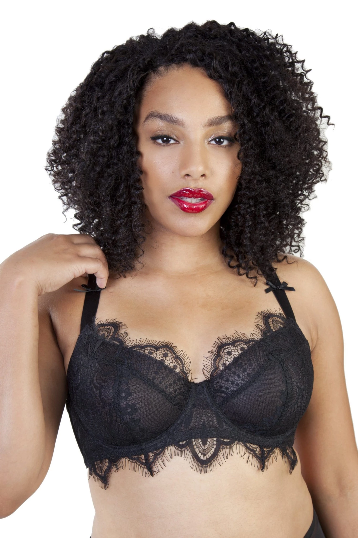 Playful Promises Curve Exclusive Bras Holly Black Mesh & Lace Bra 1 Playful Promises Curve Exclusive Bras Holly Black Mesh & Lace Bra