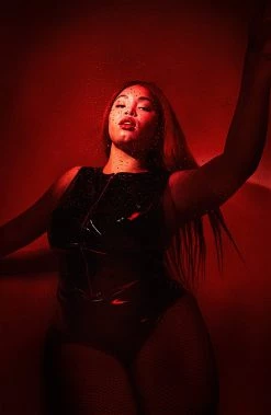 Hustler Maxine Black PVC Zip Front Body