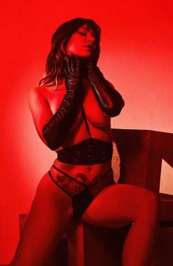 Hustler Sylvia Black Strappy Satin Thong