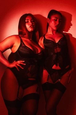 Hustler Fabrice Black Lace And Mesh Basque New In