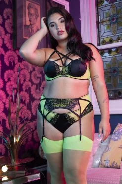 Playful Promises Indigo Lime Strappy Picot Plunge Bra Bras 29 Playful Promises Indigo Lime Strappy Picot Plunge Bra Bras