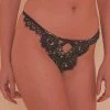 Playful Promises Jaquelina Mustard Contrast Crotchless Thong Outlet