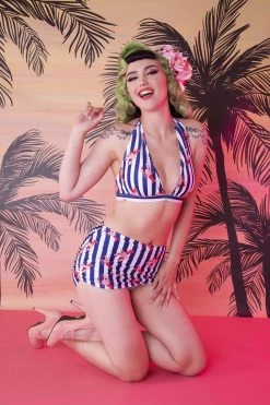 Collectif X Playful Promises Swimwear Lobster Ruched Triangle Bikini Top