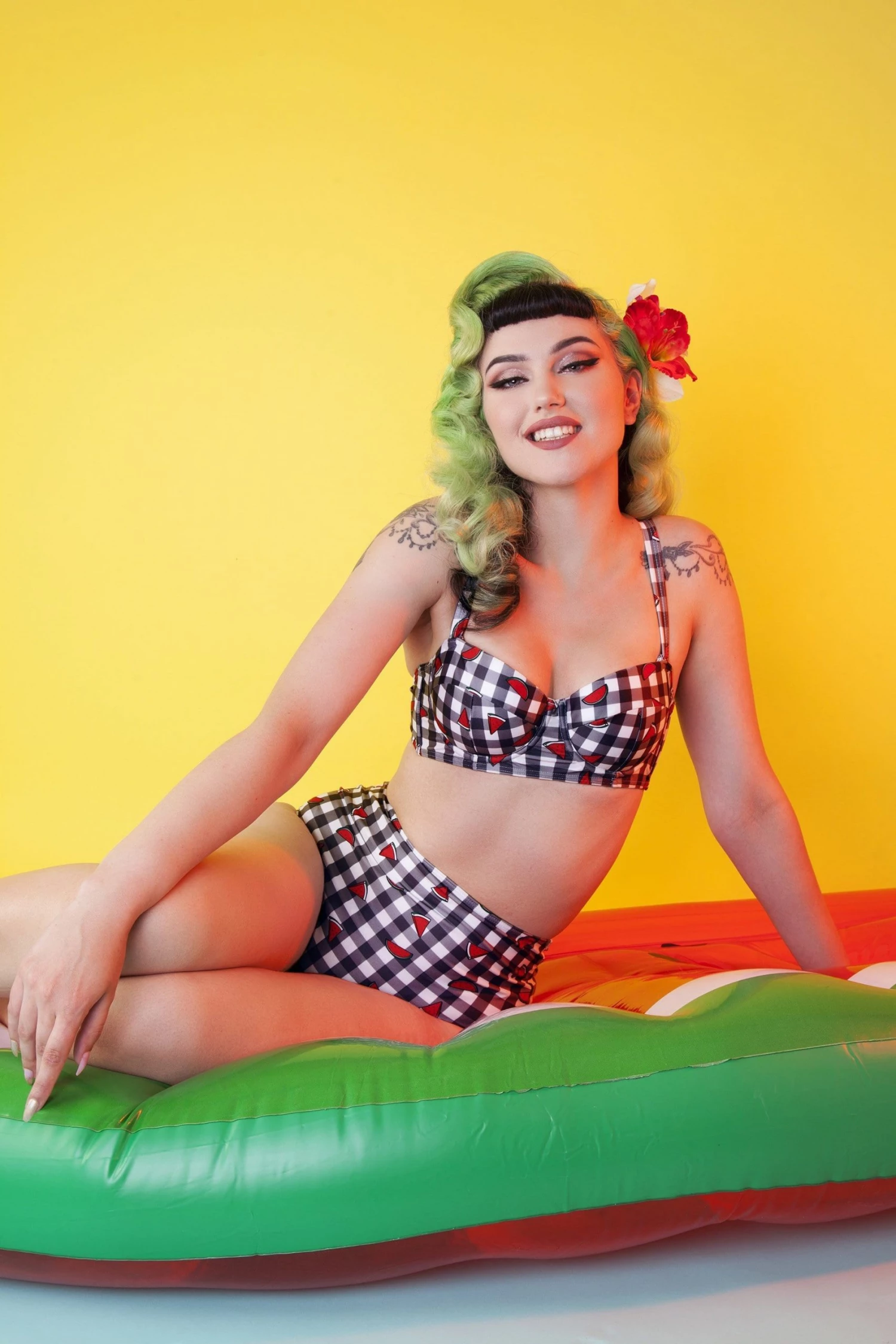 Collectif X Playful Promises Swimwear Melon Gingham Balcony Top 1 Collectif X Playful Promises Swimwear Melon Gingham Balcony Top