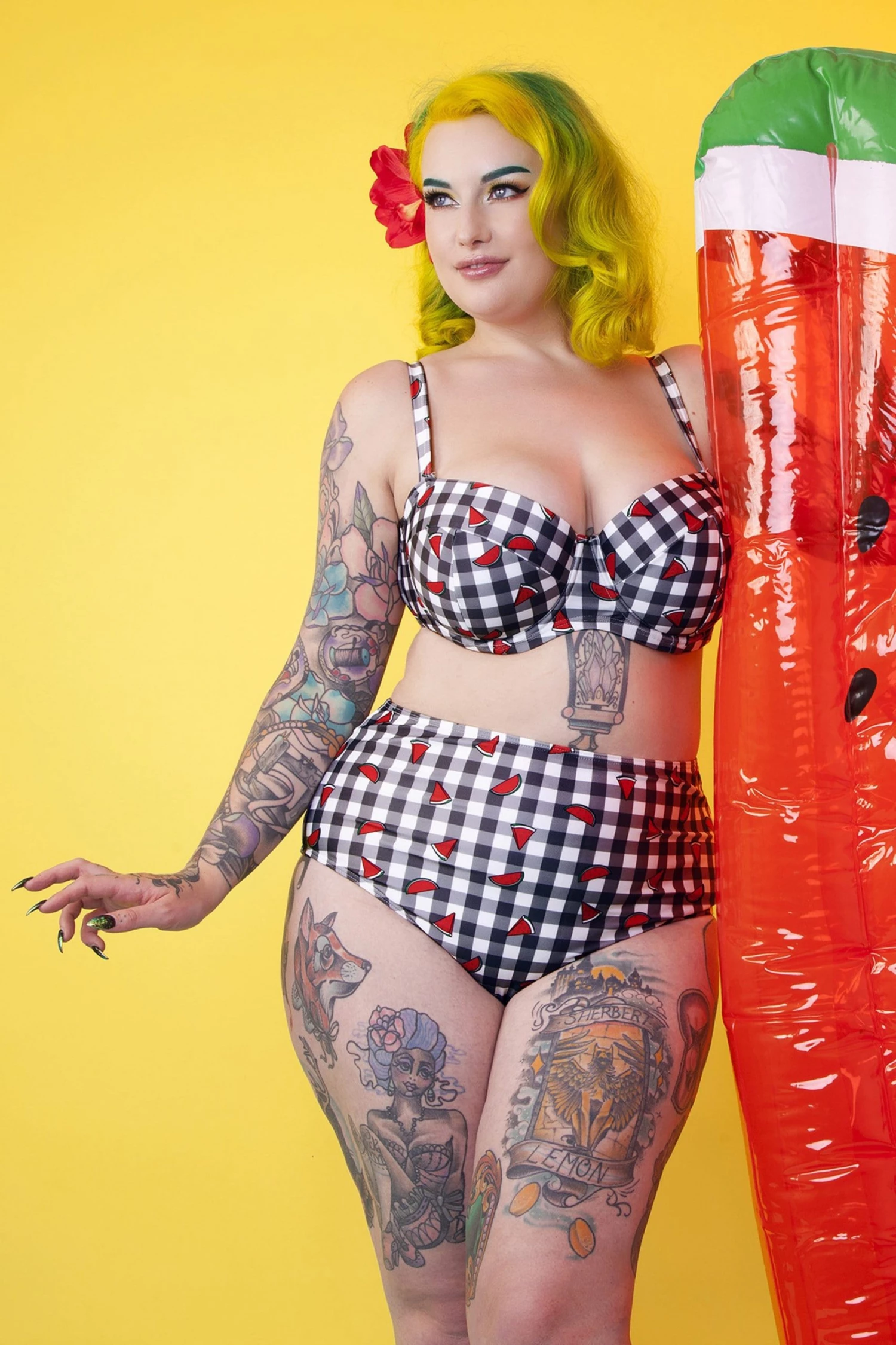 Collectif X Playful Promises Swimwear Melon Gingham Balcony Top 2 Collectif X Playful Promises Swimwear Melon Gingham Balcony Top