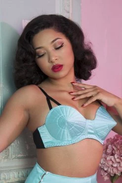 Bettie Page Lingerie Bras Mint Retro Futuristic Bullet Bra