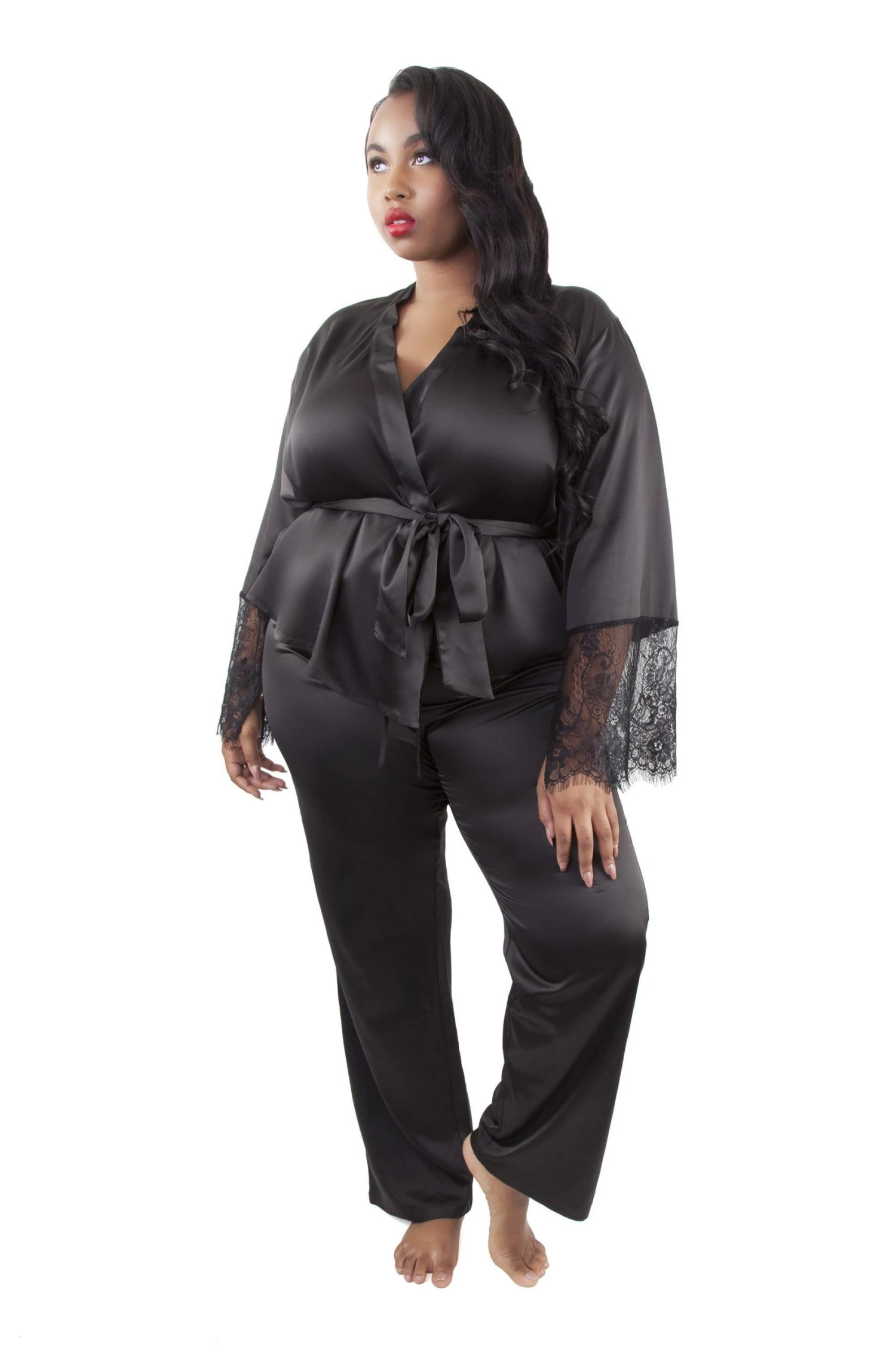 Playful Promises Curve Exclusive Joanie Satin PJ Set Nightwear 1 Playful Promises Curve Exclusive Joanie Satin PJ Set Nightwear