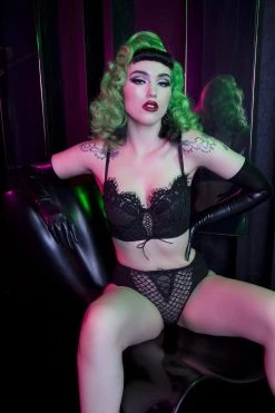 Peek & Beau Knickers Toyen Black Mesh & Lace HW Corset Brief 6 Peek & Beau Knickers Toyen Black Mesh & Lace HW Corset Brief