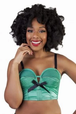 Bettie Page Lingerie Bras Emerald Longline Spiral Stitch Overwire Bra A - G