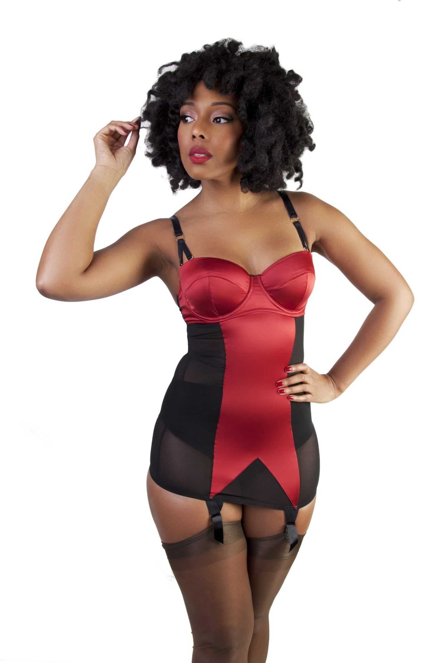 Bettie Page Lingerie Black/Red Shaping Corselette 2 Bettie Page Lingerie Black/Red Shaping Corselette