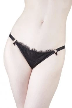 Playful Promises Mae Black Satin And Lace Brief Outlet