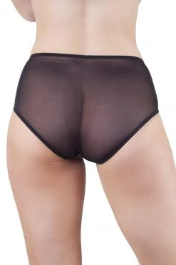 Bettie Page Lingerie Knickers Black/Peach Z Stitch Highwaist Brief