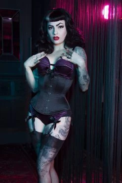 Bettie Page Lingerie Basques & Corsets Satin Underbust Corset 9 Bettie Page Lingerie Basques & Corsets Satin Underbust Corset