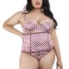 Playful Promises Beatrix Red Placement Stripe Waspie Curve Nightwear