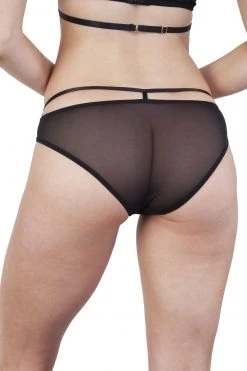 Peek & Beau Outlet Dora Rosedust Lace And Mesh Strappy Brief