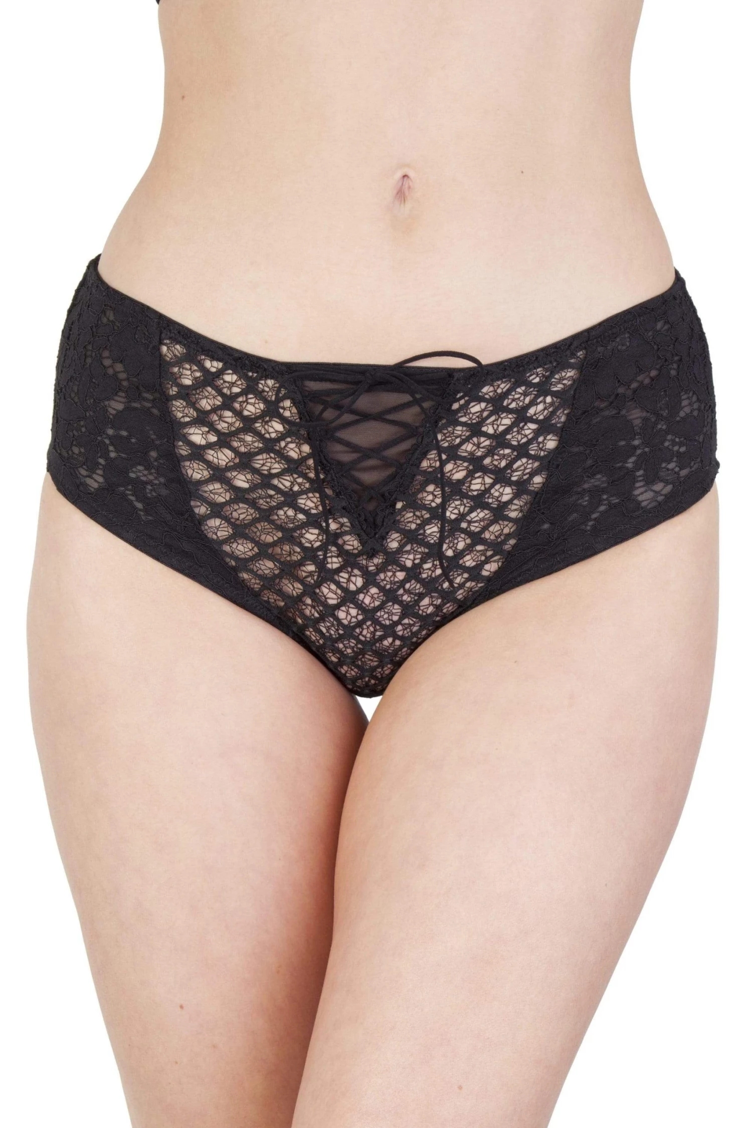 Peek & Beau Knickers Toyen Black Mesh & Lace HW Corset Brief 1 Peek & Beau Knickers Toyen Black Mesh & Lace HW Corset Brief