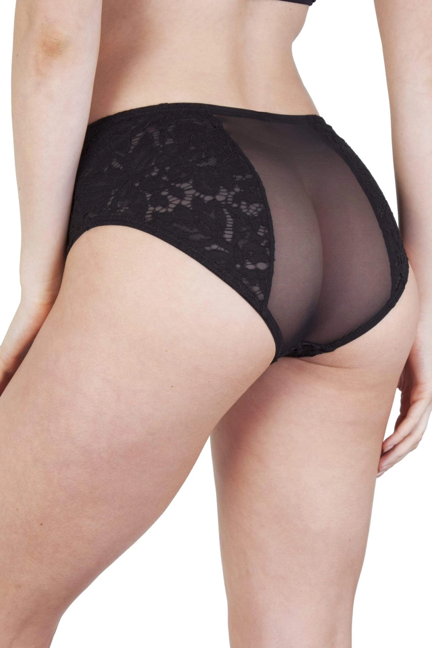 Peek & Beau Knickers Toyen Black Mesh & Lace HW Corset Brief 2 Peek & Beau Knickers Toyen Black Mesh & Lace HW Corset Brief
