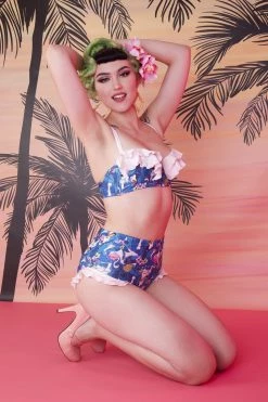 Collectif X Playful Promises Swimwear Toucan Frilled Balcony Top