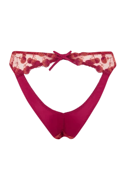 Coco De Mer New In Naomi Cherry Embroidered Peep Back Brief