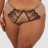 Playful Promises Curve Exclusive New In Clara Latte And Black Lace High Waisted Brief