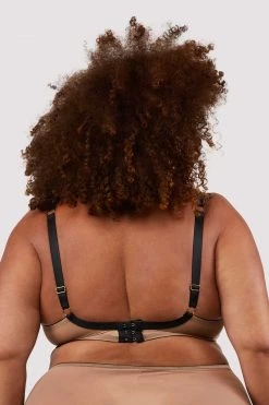 Playful Promises Curve Exclusive New In Clara Latte And Black Lace Harness And Bra