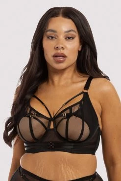 Playful Promises New In Bras Eddie Black Crossover Wrap Bra