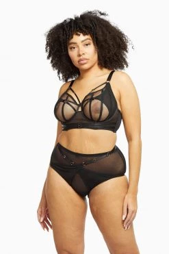 Playful Promises New In Bras Eddie Black Crossover Wrap Bra