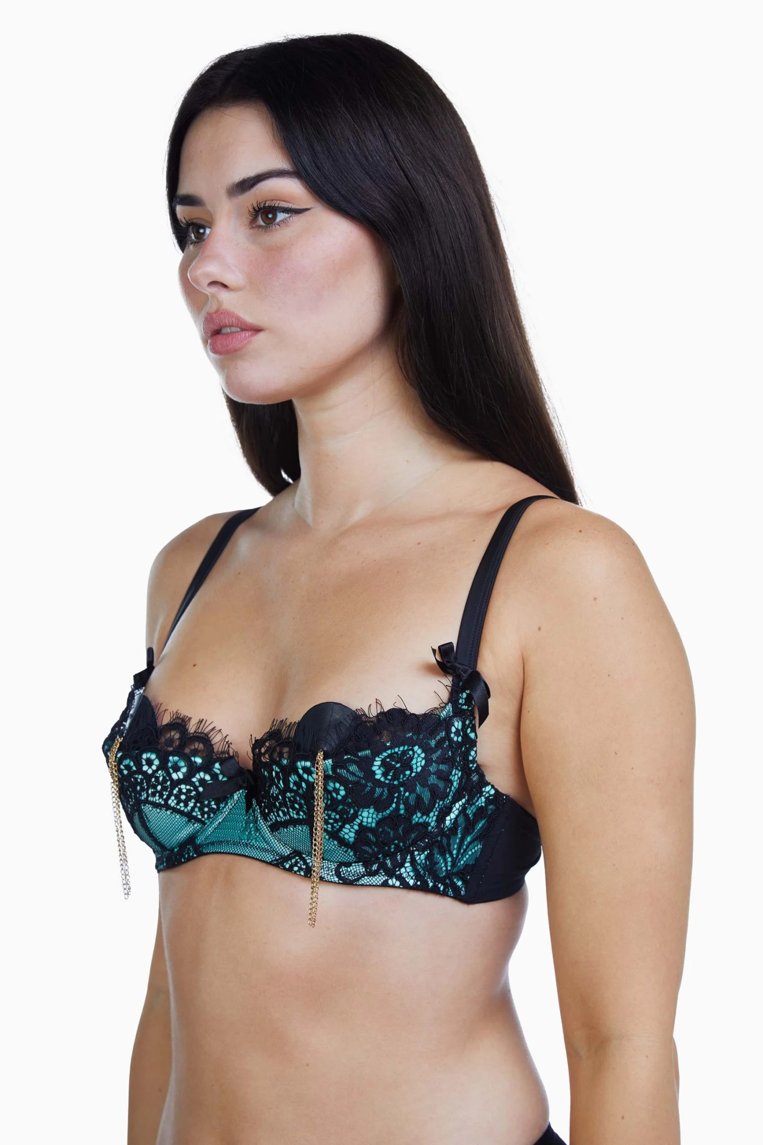 Playful Promises Jaquelina Mint Contrast Quarter Cup Bra Bras 1 Playful Promises Jaquelina Mint Contrast Quarter Cup Bra Bras